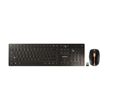 CHERRY DW 9100 SLIM klawiatura Dołączona myszka Uniwersalne RF Wireless + Bluetooth QWERTY US English Czarny