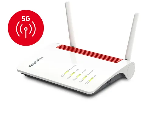 Box FRITZ! 6850 5G router bezprzewodowy Gigabit Ethernet Dual-band (2.4 GHz/5 GHz) Czarny, Czerwony, Biały