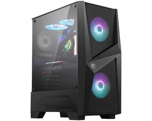 MSI MAG FORGE 100R zabezpieczenia & uchwyty komputerów Midi Tower Czarny, Przezroczysty