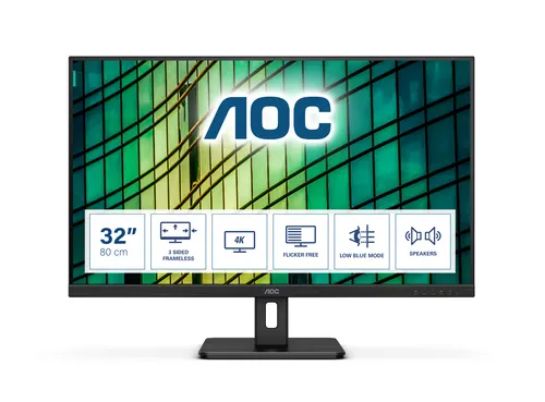 AOC E2 U32E2N monitor komputerowy 80 cm (31.5") 3840 x 2160 px 4K Ultra HD LED Czarny