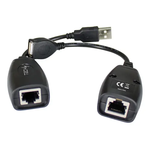Techly IUSB-EXTENDTY5 przejściówka do kabli USB RJ-45 Czarny