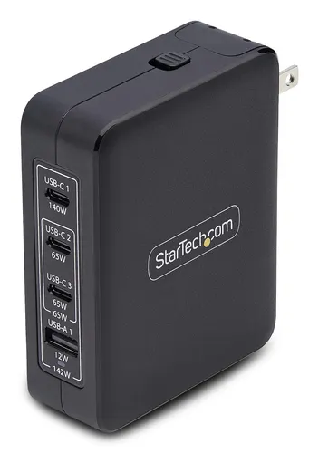 StarTech.com 3114GCU-WALL-CHARGER ładowarka do urządzeń przenośnych Uniwersalne Czarny Prąd przemienny Szybkie ładowanie Wewnętrzna