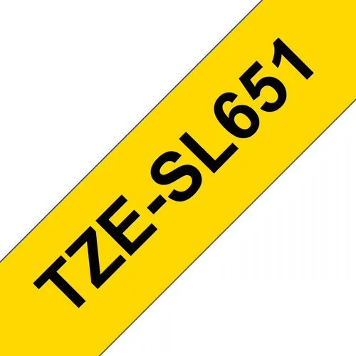 TZE-SL651 SELF LAMINATING TAPE/24MM 8MYELLOW/BLACK