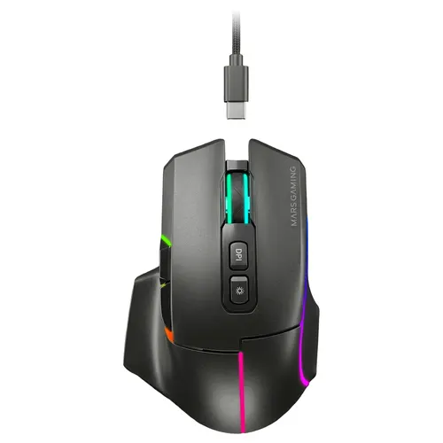 Mars Gaming MMWVECTOR myszka Dla praworęcznych RF Wireless + Bluetooth + USB Type-A Optyczny 12000 DPI