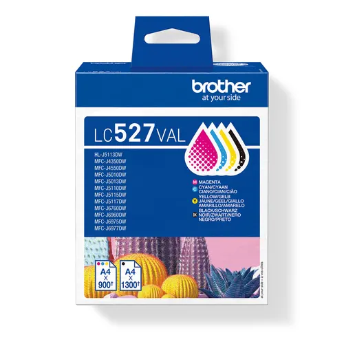 Brother LC527VAL nabój z tuszem 4 szt. Oryginalny Czarny, Cyjan, Purpurowy, Żółty