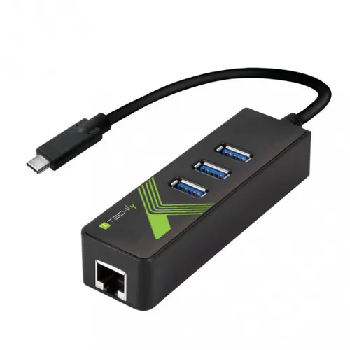 Techly IDATA USB-ETGIGA-3C2 stacja dokująca USB 3.2 Gen 1 (3.1 Gen 1) Type-C Czarny