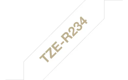Brother TZE-R234 taśmy do etykietowania Złoty na białym