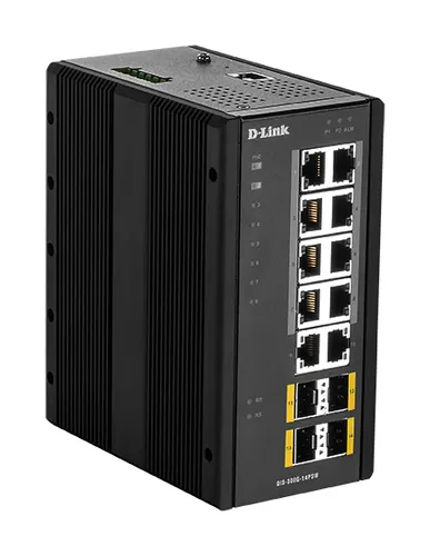 D-Link DIS‑300G‑14PSW Zarządzany L2 Gigabit Ethernet (10/100/1000) Obsługa PoE Czarny