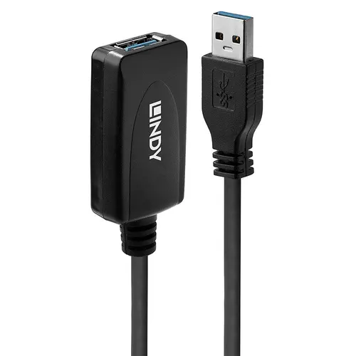 Lindy 43155 kabel USB USB 3.2 Gen 1 (3.1 Gen 1) 5 m USB A 5 Gbit/s Czarny