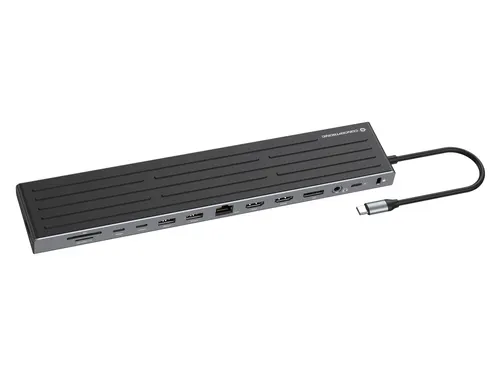 Conceptronic DONN32B stacja dokująca Przewodowa USB 3.2 Gen 1 (3.1 Gen 1) Type-C Szary, Srebrny