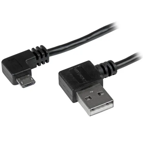 StarTech.com USB2AUB2RA1M kabel USB USB 2.0 1 m USB A Micro-USB B 0,48 Gbit/s Czarny