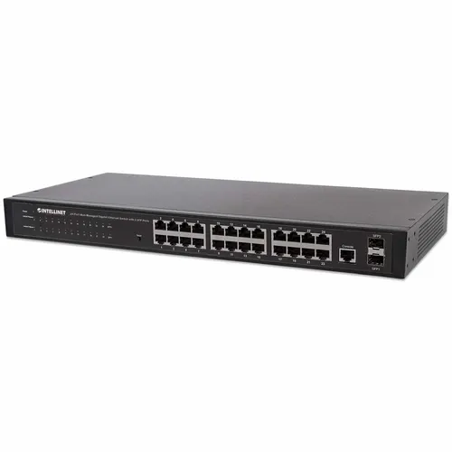 Intellinet 560917 przełącznik sieciowy Zarządzany Gigabit Ethernet (10/100/1000) 1U Czarny