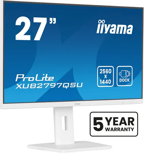 iiyama ProLite XUB2797QSU-W2 monitor komputerowy 68,6 cm (27") 2560 x 1440 px Quad HD LED Biały