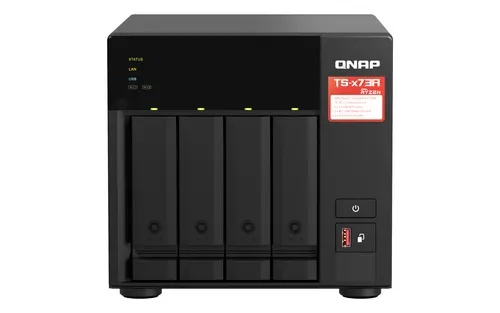 QNAP TS-473A NAS Tower Ryzen Embedded V1500B 8 GB DDR4 0 TB QNAP Turbo System Czarny