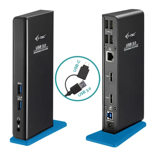 i-tec U3DUALHDMIDOCK stacja dokująca Przewodowa USB 3.2 Gen 1 (3.1 Gen 1) Type-A Czarny