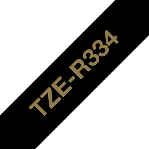 Brother TZE-R334 taśmy do etykietowania Złoty na czarnym