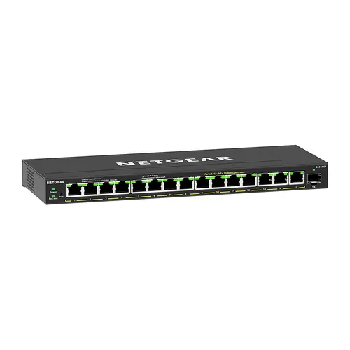NETGEAR GS316EP Zarządzany Gigabit Ethernet (10/100/1000) Obsługa PoE Czarny