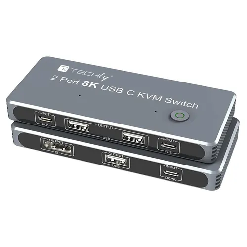 Techly IDATA KVM-DPC8K przełącznik KVM Szary