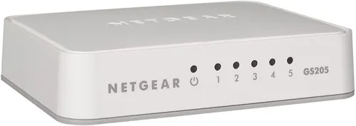 NETGEAR GS205 Nie zarządzany Gigabit Ethernet (10/100/1000) Biały