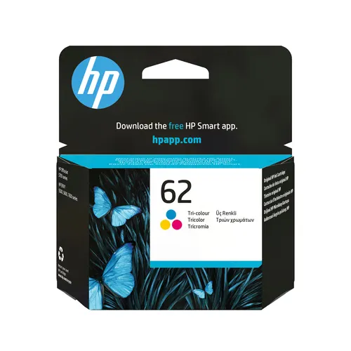 HP 62 oryginalny wkład atramentowy trójkolorowy, w pudełku