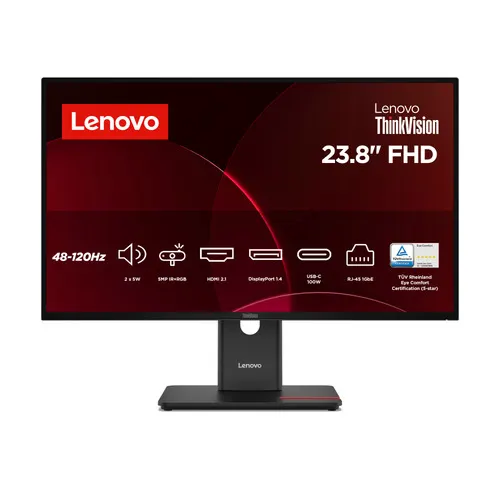 Lenovo ThinkVision T24D-4v monitor komputerowy 60,5 cm (23.8") 1920 x 1080 px Full HD LED Czarny