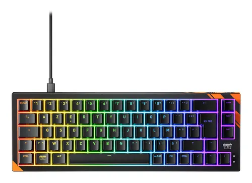 CHERRY K5 PRO TMR COMPACT klawiatura Gaming USB AZERTY Francuski Czarny, Pomarańczowy
