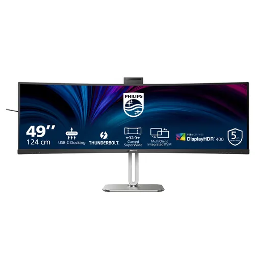 Philips 49B2U6903CH/00 monitor komputerowy 124 cm (48.8") 5120 x 1440 px Dual QHD LCD Szary