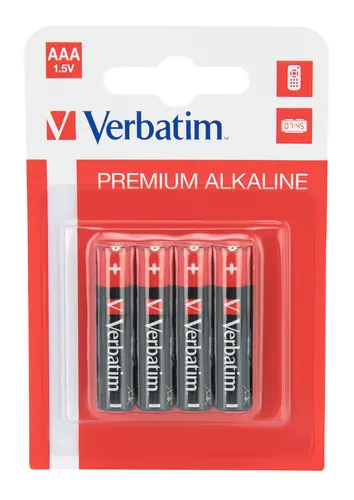 Verbatim Baterie alkaliczne AAA, 4 szt. (blister)
