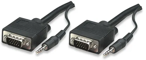 Manhattan SVGA + Audio 10 m VGA (D-Sub) + 3.5mm Czarny