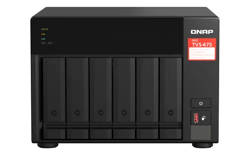QNAP TVS-675 NAS Tower ZhaoXin KaiXian KX-6000 KX-U6580 8 GB DDR4 0 TB QuTS hero Czarny (TVS-675-8G)
