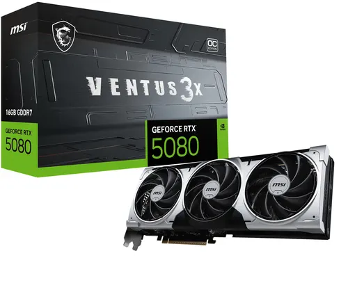 MSI VENTUS GEFORCE RTX 5080 16G 3X OC PLUS karta graficzna NVIDIA 16 GB GDDR7