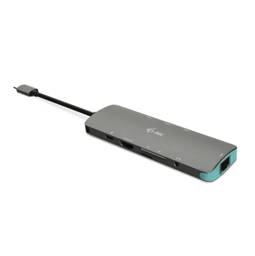 i-tec Metal C31NANODOCKLANPD stacja dokująca Przewodowa USB 3.2 Gen 1 (3.1 Gen 1) Type-C Srebrny, Turkusowy