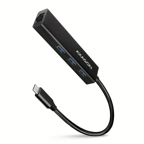 Axagon HMC-GL3A USB-C-Hub 3x USB-A Gbit-LAN schwarz Przewodowa USB 3.2 Gen 1 (3.1 Gen 1) Type-C Czarny