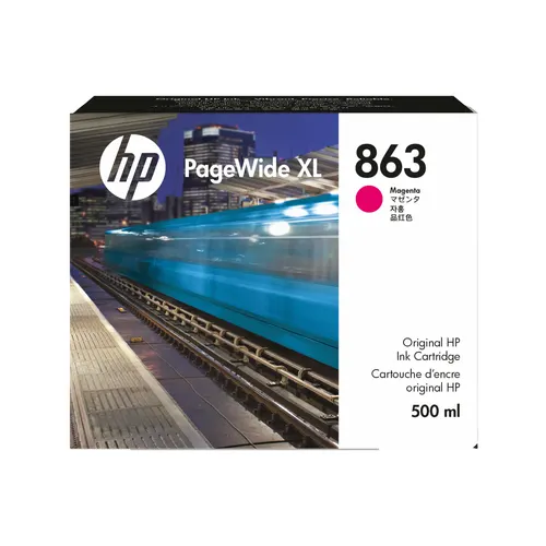 HP 863 Wkład atramentowy PageWide XL, purpurowy, 500 ml