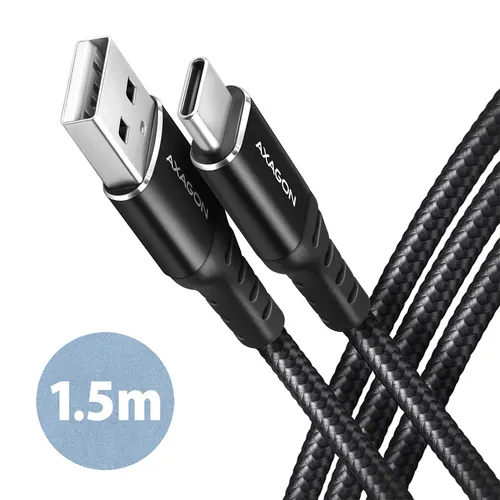 Axagon BUCM-AM15AB kabel USB USB 2.0 1,5 m USB A USB C 0,48 Gbit/s Czarny