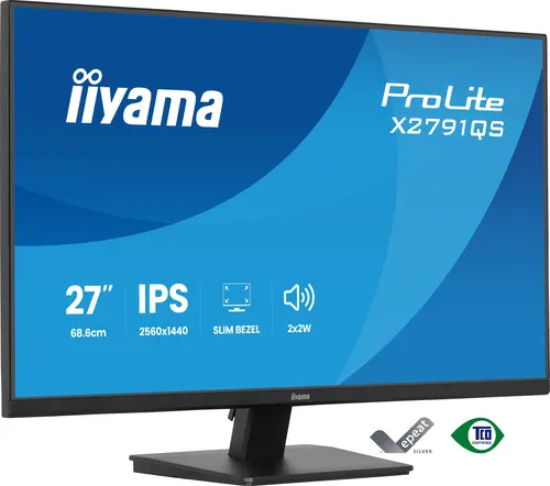 iiyama ProLite X2791QS-B1 monitor komputerowy 68,6 cm (27") 2560 x 1440 px Quad HD LED Czarny