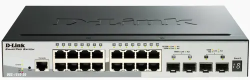 D-Link DGS-1510-20 przełącznik sieciowy Zarządzany L3 Gigabit Ethernet (10/100/1000) Czarny