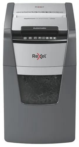Rexel Optimum AutoFeed+ 130X niszczarka Rozdrabnianie krzyżowe 55 dB 22 cm Czarny, Srebrny