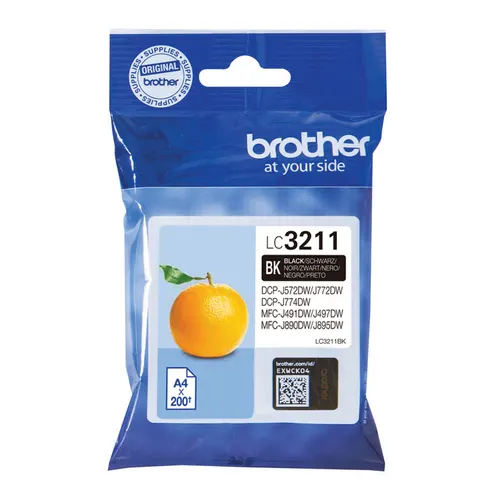 Brother LC3211BK nabój z tuszem 1 szt. Oryginalny Standardowa wydajność Czarny