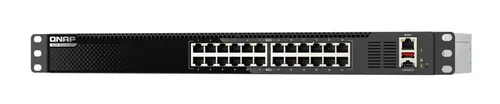 QNAP QSW-M3224-24T przełącznik sieciowy Zarządzany L3 10G Ethernet (100/1000/10000) 1U Czarny, Srebrny