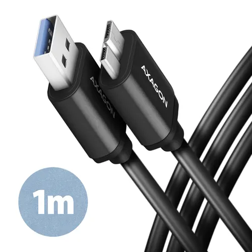 Axagon BUMM3-AM10AB kabel USB USB 3.2 Gen 1 (3.1 Gen 1) 1 m Micro-USB B USB A 5 Gbit/s Czarny