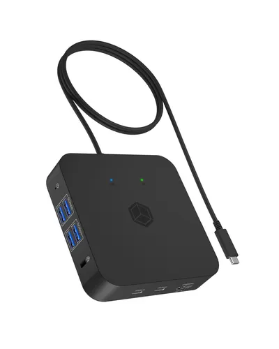 ICY BOX IB-DK4090-C Dokujący USB 3.2 Gen 2 (3.1 Gen 1) Type-C Czarny