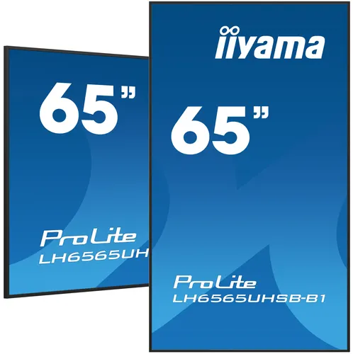 iiyama LH6565UHSB-B1 signage display Kiosk 163,8 cm (64.5") LED Wi-Fi 800 cd/m² 4K Ultra HD Czarny Procesor wbudowany Android 11 24/7