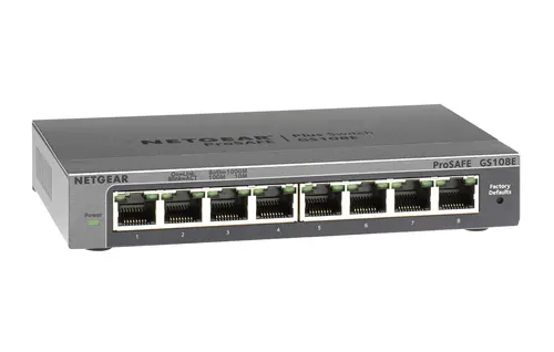 NETGEAR GS108E Zarządzany Gigabit Ethernet (10/100/1000) Czarny