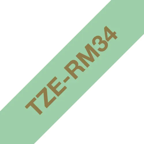 Brother TZE-RM34 taśmy do etykietowania Złoto na miętowym tle