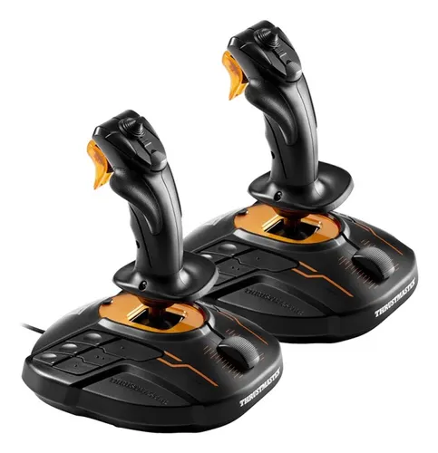 Thrustmaster T.16000M FCS SPACE SIM DUO Czarny, Pomarańczowy USB Drążek sterowniczy Analogowa/Cyfrowa PC