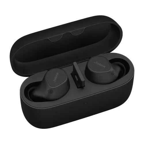 Jabra Evolve2 Buds Zestaw słuchawkowy Bezprzewodowy Douszny Biuro/centrum telefoniczne USB Type-C / USB Type-A Bluetooth Czarny, UC, USB-A, z podkładką ładującą