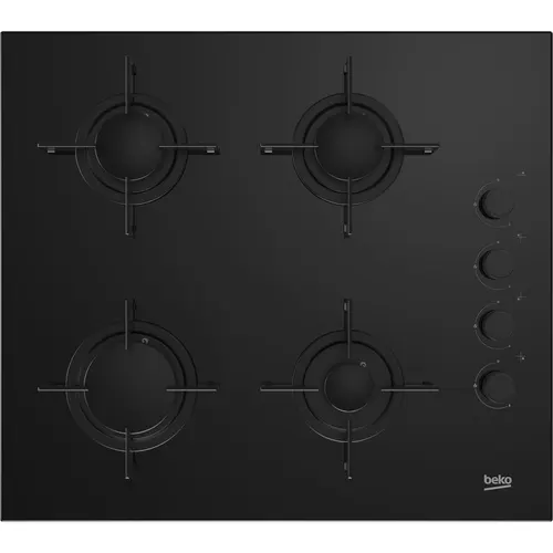 Beko HILG 64120 S płyta kuchenna Czarny Wbudowany Gaz 4 stref(y)