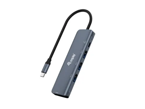 Equip 133487 huby i koncentratory USB 3.2 Gen 1 (3.1 Gen 1) Type-C 5000 Mbit/s Czarny, Szary