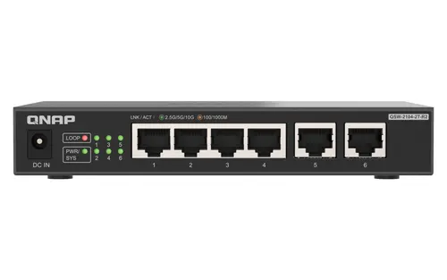 QNAP QSW-2104-2T-R2 przełącznik sieciowy Nie zarządzany 10G Ethernet (100/1000/10000) Desktop Czarny